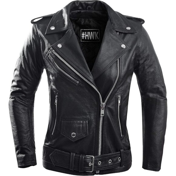 Brando Leather Motorcycle Jacket  Women Genuine Leather Weather Water Resistant - Picture 1 of 6